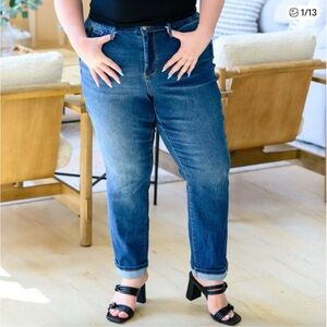 NWT Judy Blue High Waist Moisture Control Boyfriend Blue Jeans Sz 16W
